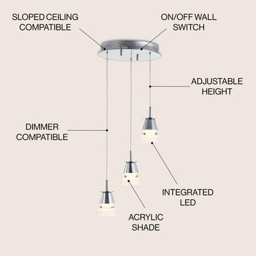 Alain Adjustable Metal Integrated LED Pendant